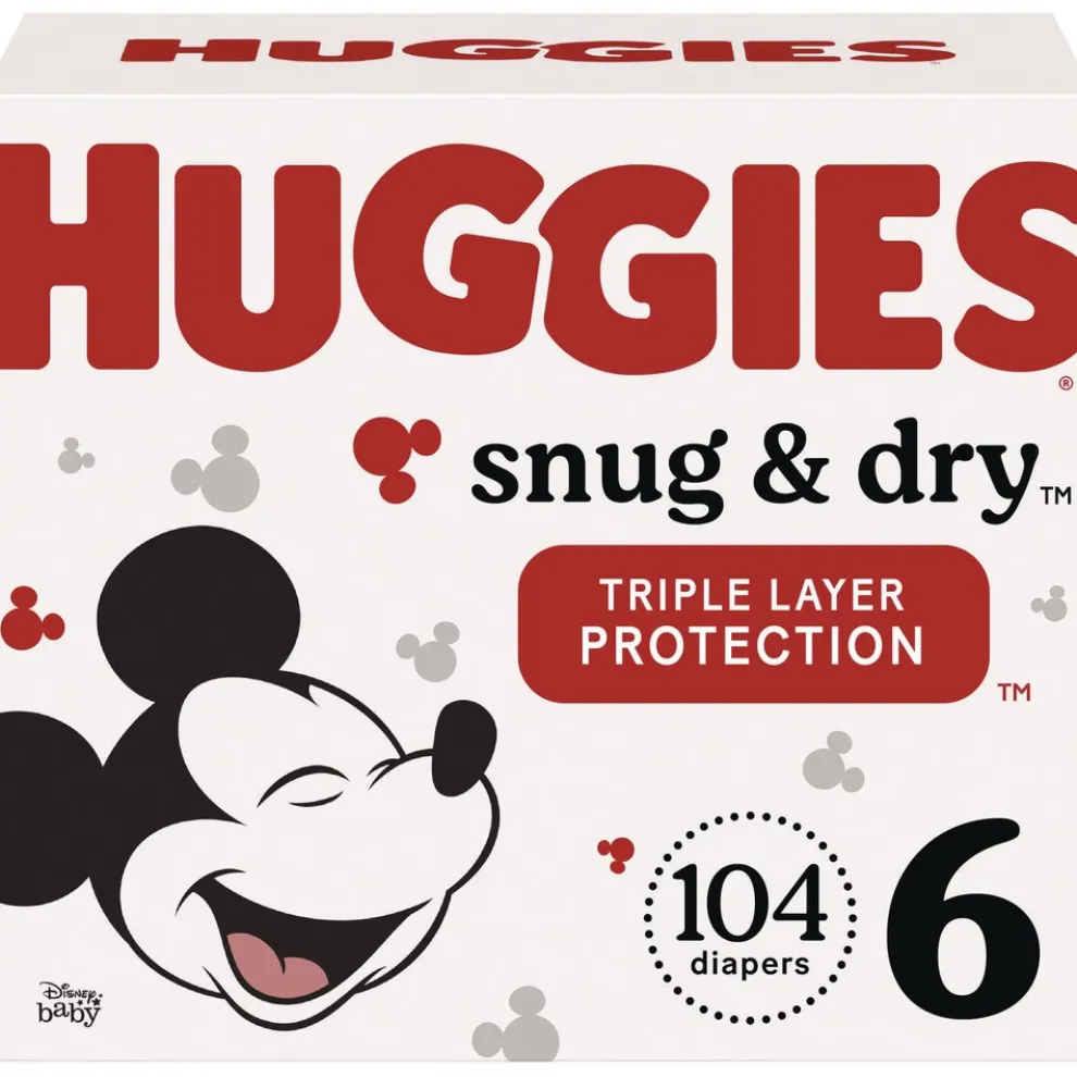 Kimberly-Clark Sung and Dry 35 lbs. and Up Diapers - Size 6 (104/Carton)