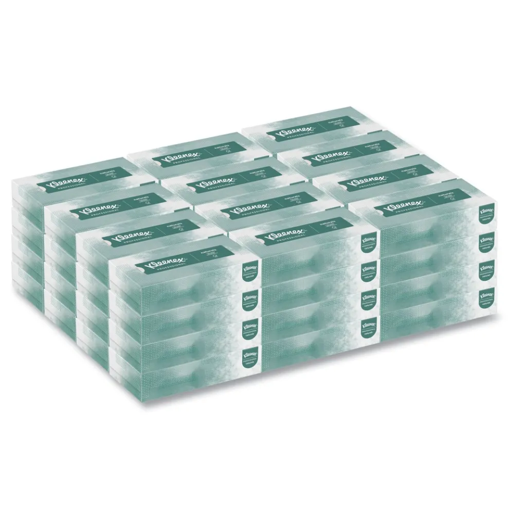 Kleenex Naturals 2-Ply Flat Box 8.3 in. x 7.8 in. Facial Tissues - White (48 Boxes/Carton, 125 Sheets/Box)