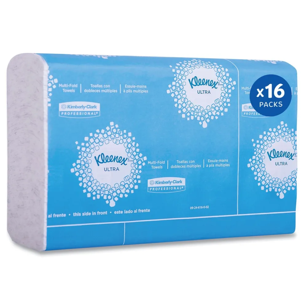 Kleenex 2-Ply 8 in. x 9.4 in. Reveal Multi-Fold Towels - White (16/Carton)