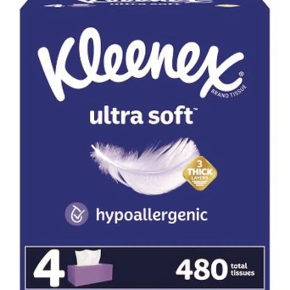 Kleenex Ultra Soft 3-Ply Facial Tissue - White (8/Carton)
