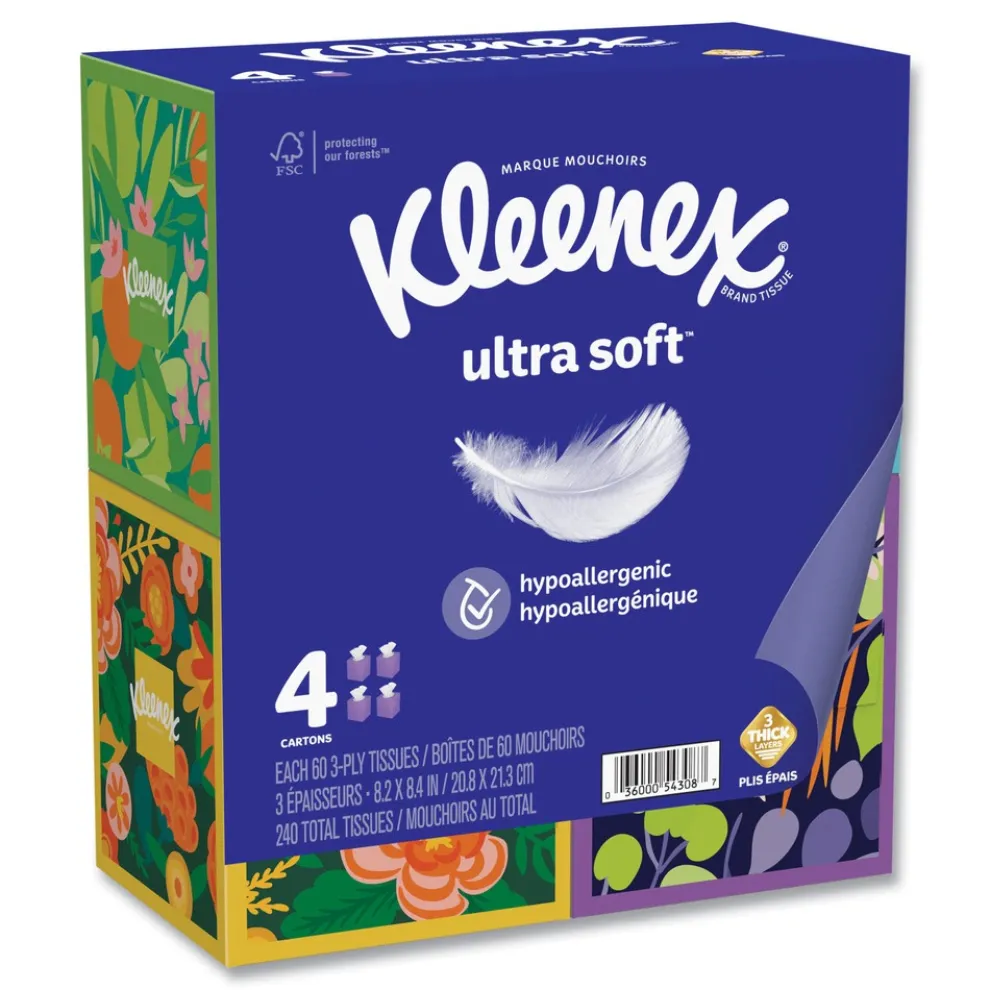 Kleenex Ultra Soft 3-Ply Facial Tissue - White (12/Carton)