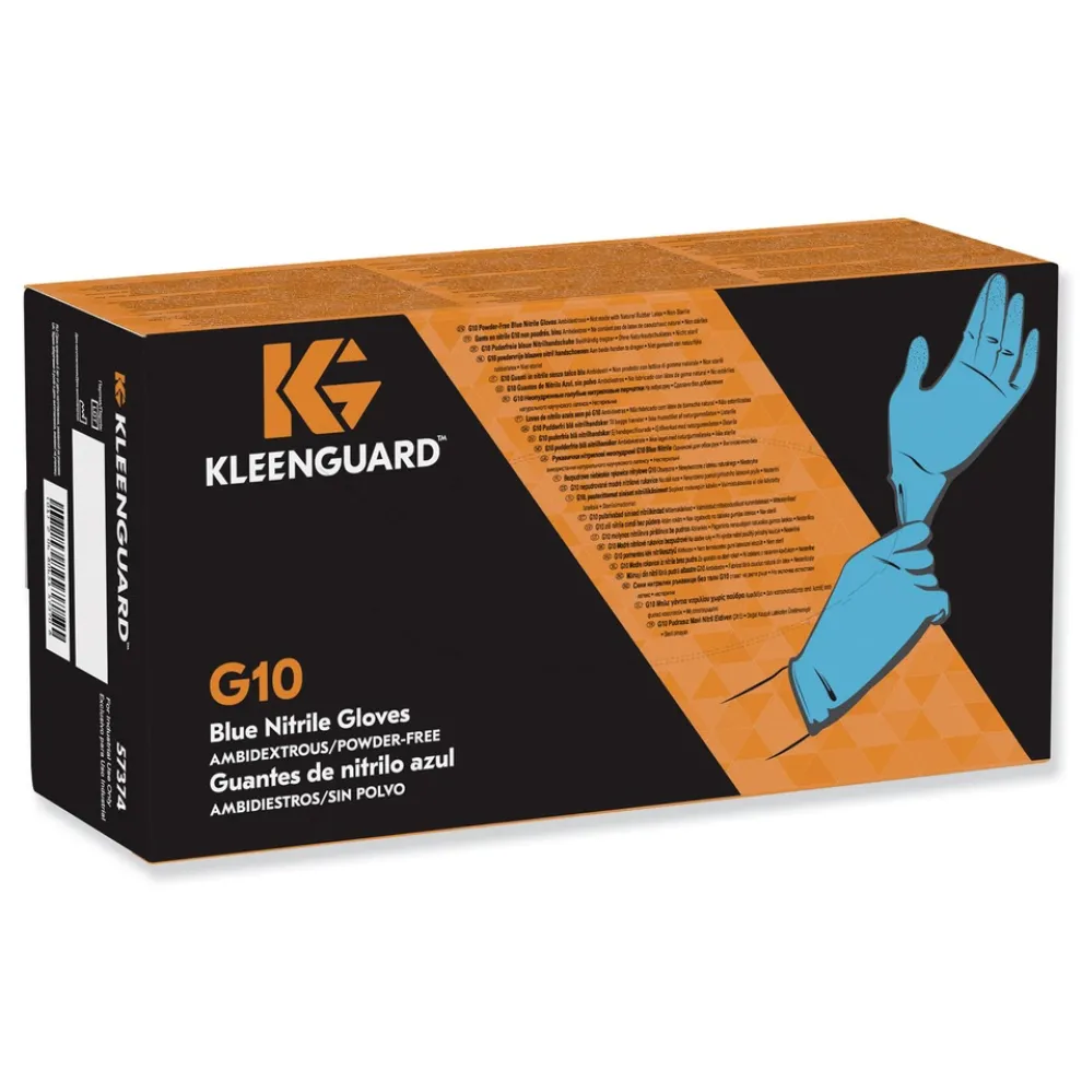KleenGuard G10 Powder-Free Nitrile Gloves - Blue, Large (100/Box, 10 Boxes/Carton)