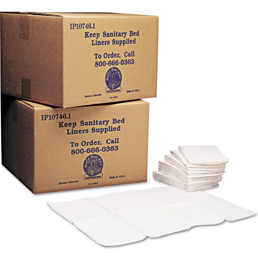 Koala Kare 13 in. x 19 in. Sanitary Baby Changing Station Bed Liners - White (500/Carton)