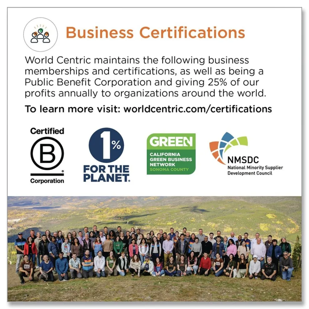 World Centric TRSC2SLLF 8.2 in. x 5.7 in. x 0.7 in. PLA Lined PFAS-Free Paper Fiber Trays - Natural (500/Carton)