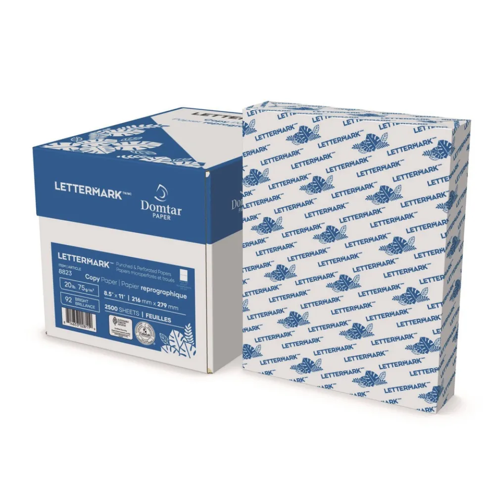 Lettermark 8.5 in. x 11 in. 20 lb Bond Weight Custom Cut-Sheet Copy Paper - White (5/Carton)