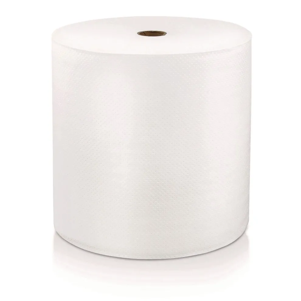LoCor 8 in. x 1000 ft. 1-Ply Hard Wound Roll Towel - White (6/Carton)