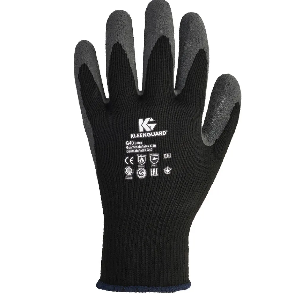 KleenGuard 12 Pairs/Pack KleenGuard G40 Multi-Purpose Latex Coated Gloves - Size 8, Black/Gray