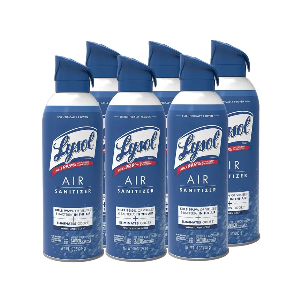 LYSOL Brand 10 oz Aerosol Air Sanitizer Spray - White Linen (6/Carton)