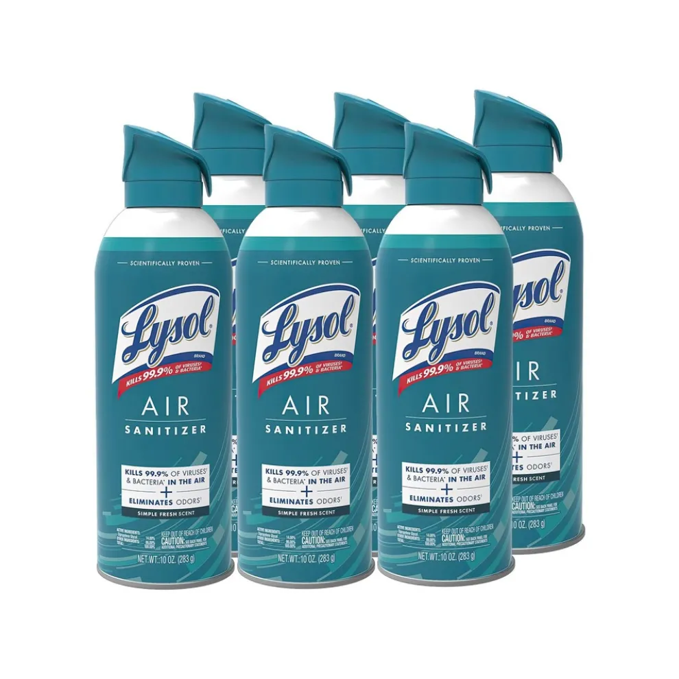 LYSOL Brand 10 oz Aerosol Air Sanitizer Spray - Simple Fresh (6/Carton)