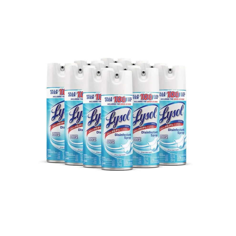 LYSOL Brand 12.5 oz. Aerosol Disinfectant Spray - Crisp Linen Scent (12/Carton)
