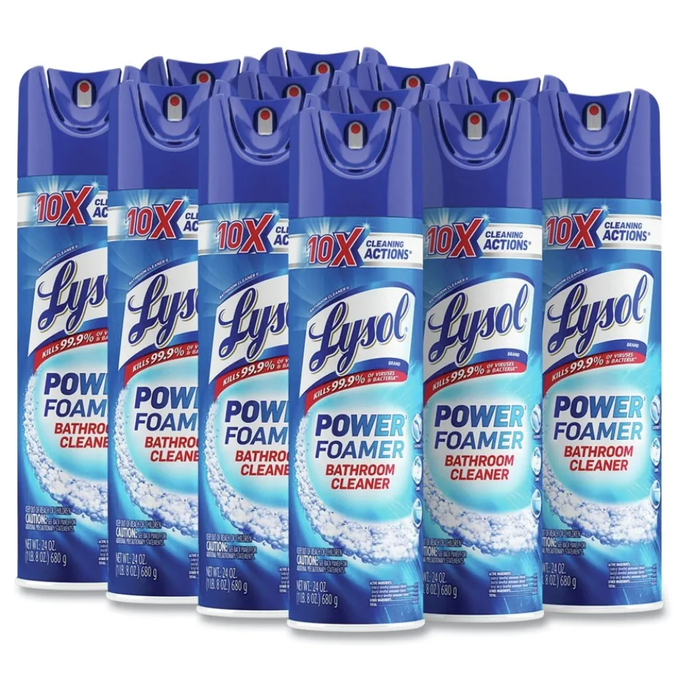 LYSOL Brand 24 oz. Aerosol Spray Power Foam Bathroom Cleaner (12/Carton)