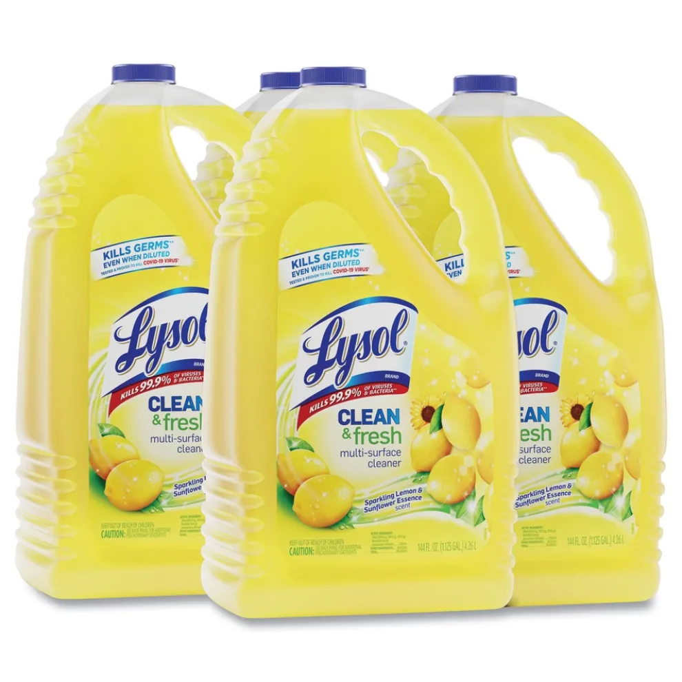 LYSOL Brand 144 oz. Bottle Clean and Fresh Multi-Surface Cleaner - Sparkling Lemon and Sunflower Essence (4/Carton)
