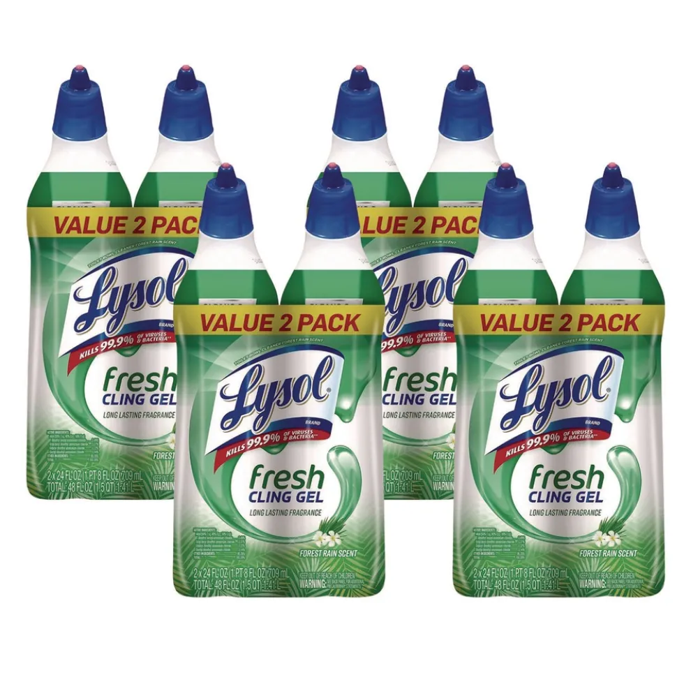 LYSOL Brand 24 oz. Cling and Fresh Toilet Bowl Cleaner - Forest Rain (4/Carton)