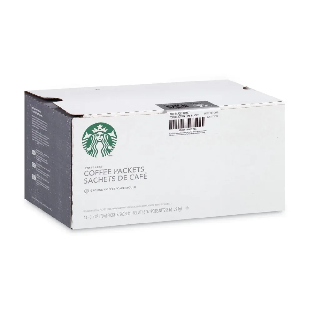 Starbucks 12411960 2.5 oz. Packet Coffee - Pike Place (18/Box)