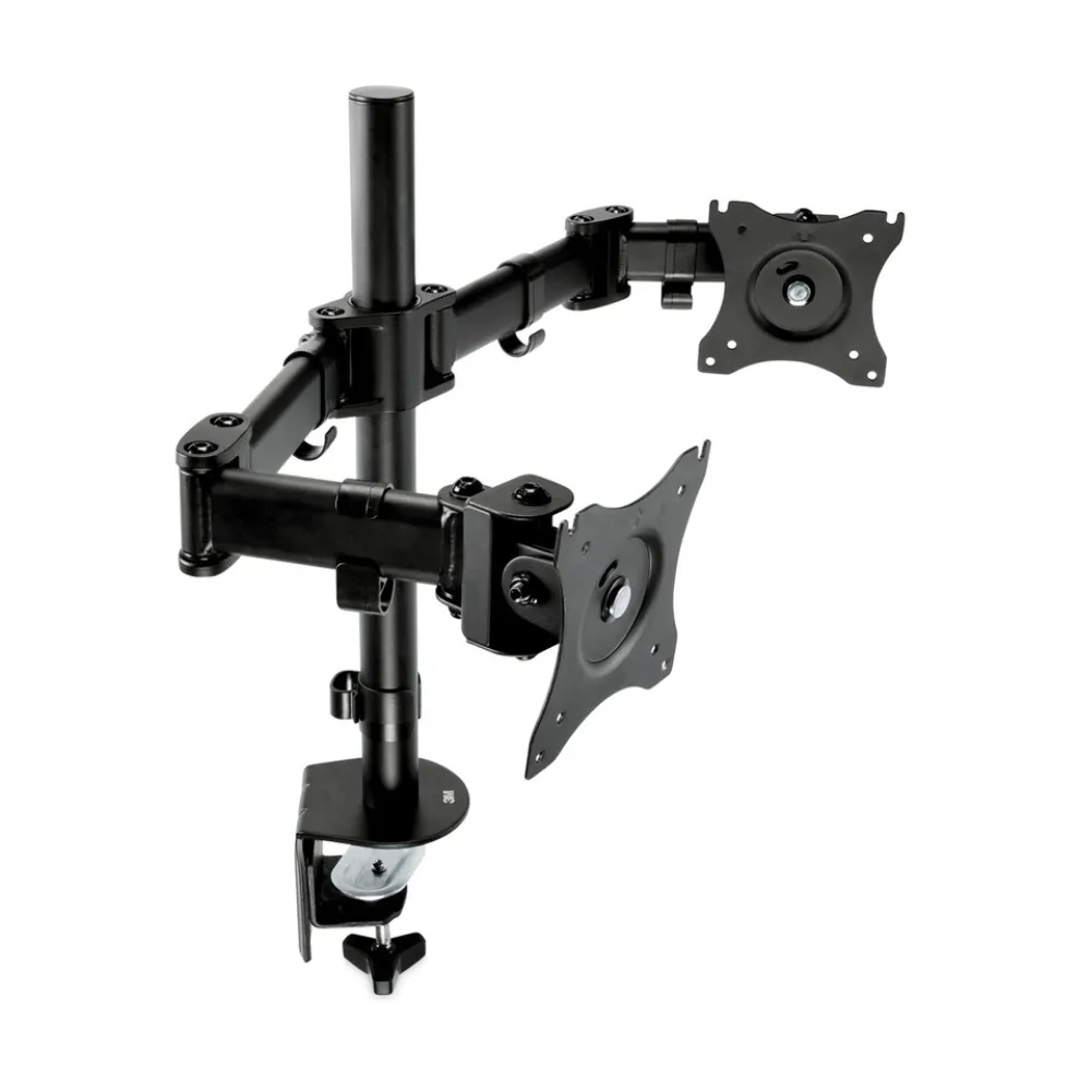 3M 360 Degree Rotation plus45 Degree/-45 Degree Tilt 90 Degree Pan Dual Monitor Mount For 27 in. Monitors Supports 20 lbs. - Black (1/Carton)