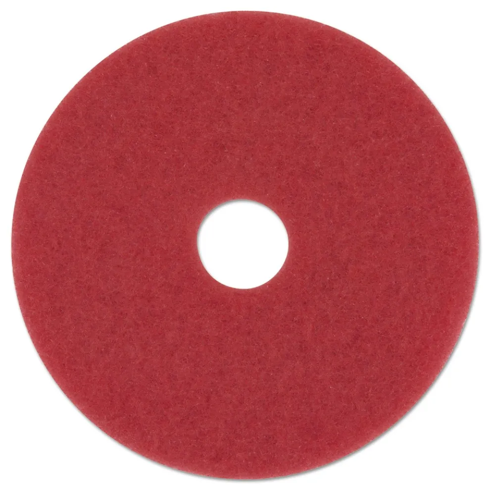 3M 20 in. Low-Speed Buffer Floor Pads - Red (5/Carton)