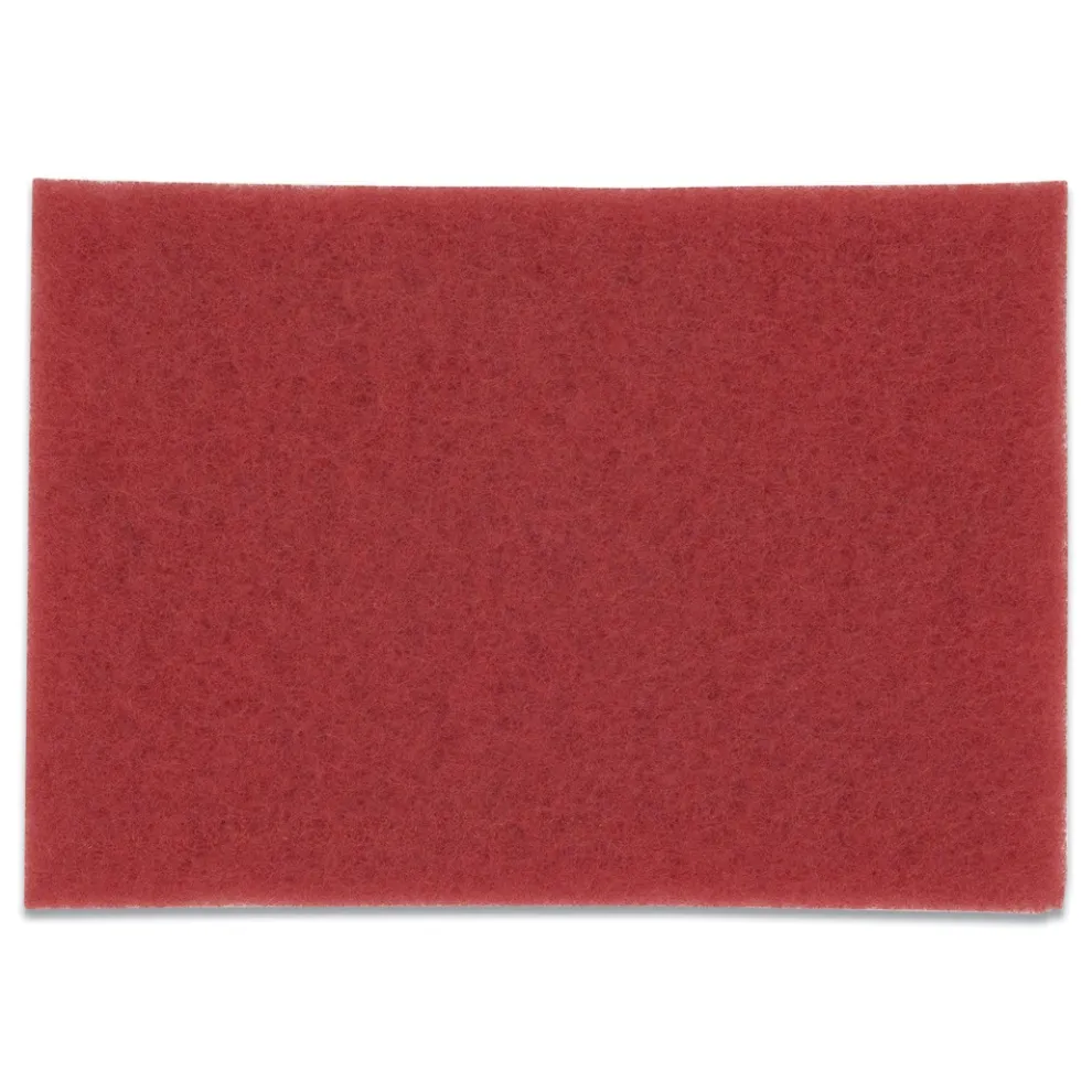 3M 20 in. x 14 in. Low-Speed Buffer Floor Pads 5100 - Red (10/Carton)