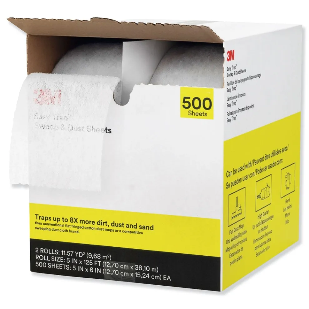 3M Easy Trap 5 in. x 125 ft. Sweep and Dust Sheets - White (2/Carton)