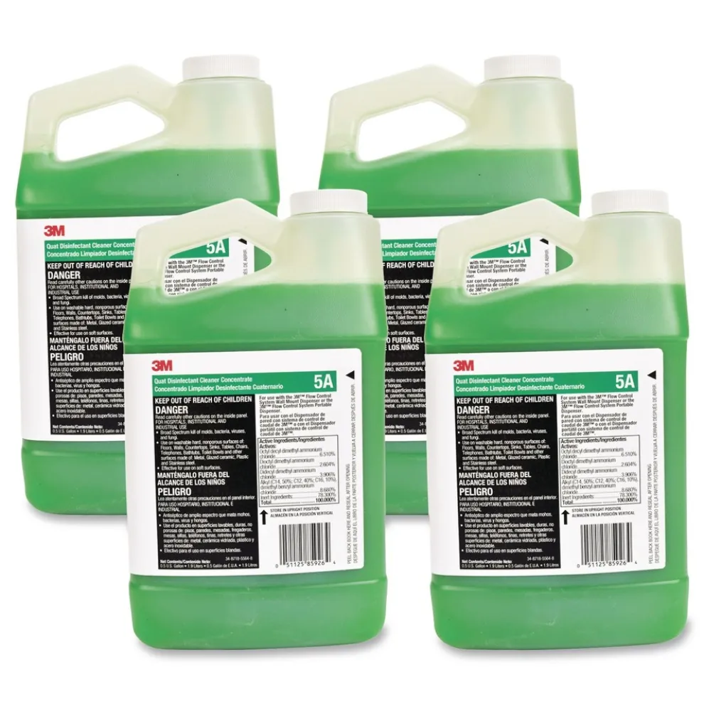 3M Quat Disinfectant Cleaner Concentrate Pleasant Scent 0.5 Gal Bottle 4/carton