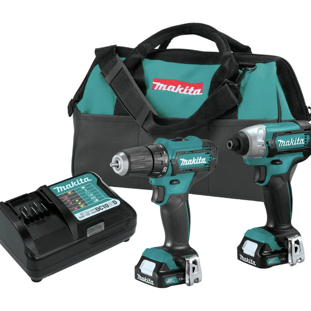 Makita CXT 12V Max Lithium-Ion Cordless Drill Driver and Impact Driver Combo Kit (1.5 Ah)