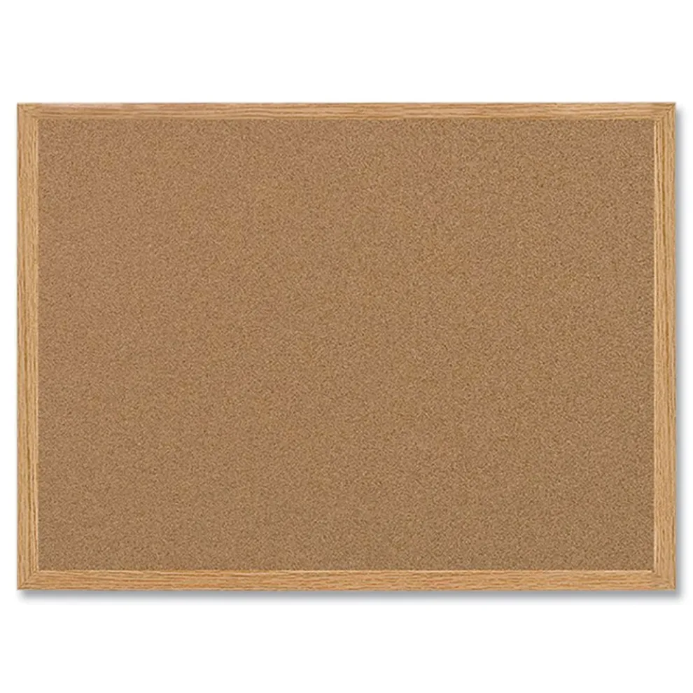 MasterVision 36 in. x 24 in. Wood Frame Earth Cork Board - Tan/Oak
