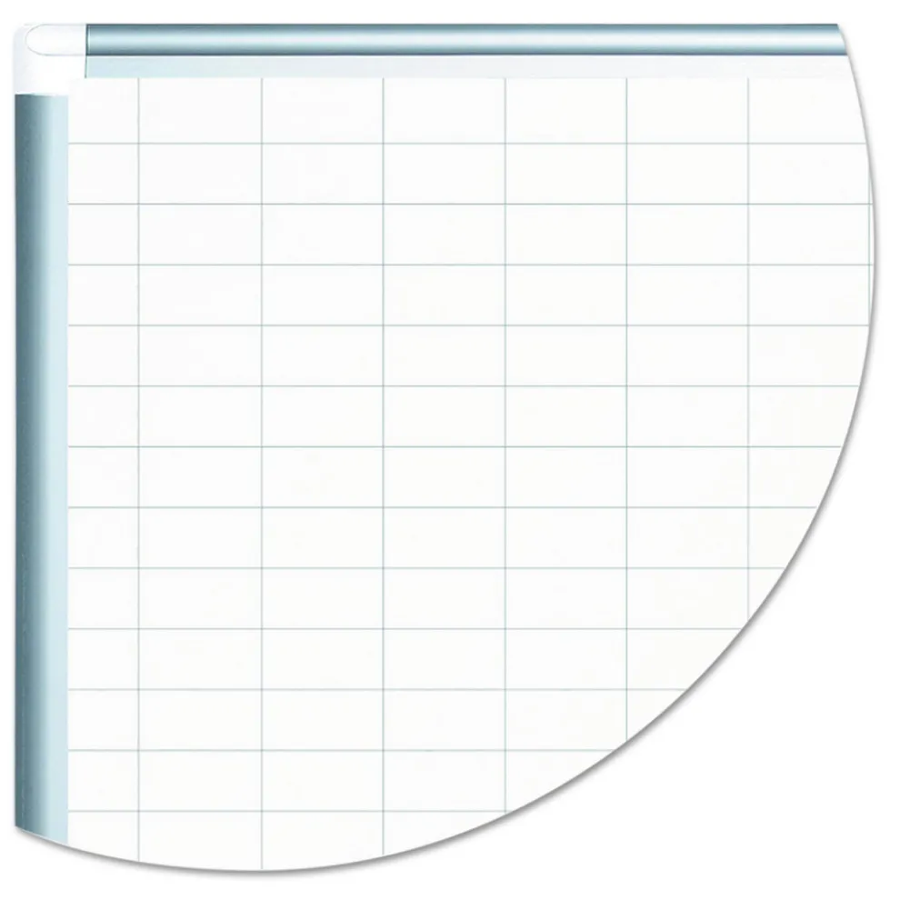 MasterVision 36 in. x 24 in. Gridded Magnetic Steel Dry Erase Project Planning Board - White Surface, Satin Aluminum Frame