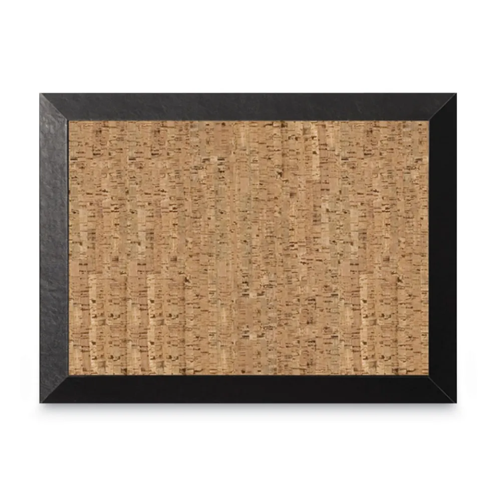 MasterVision 36 in. x 24 in. Natural Cork Bulletin Board - Tan Surface/Black Wood Frame