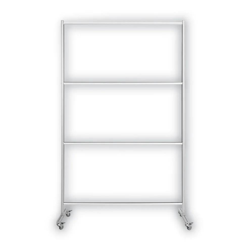 MasterVision 49 in. x 22 in. x 69 in. Protector Series Mobile Glass Panel Divider - Clear/Aluminum
