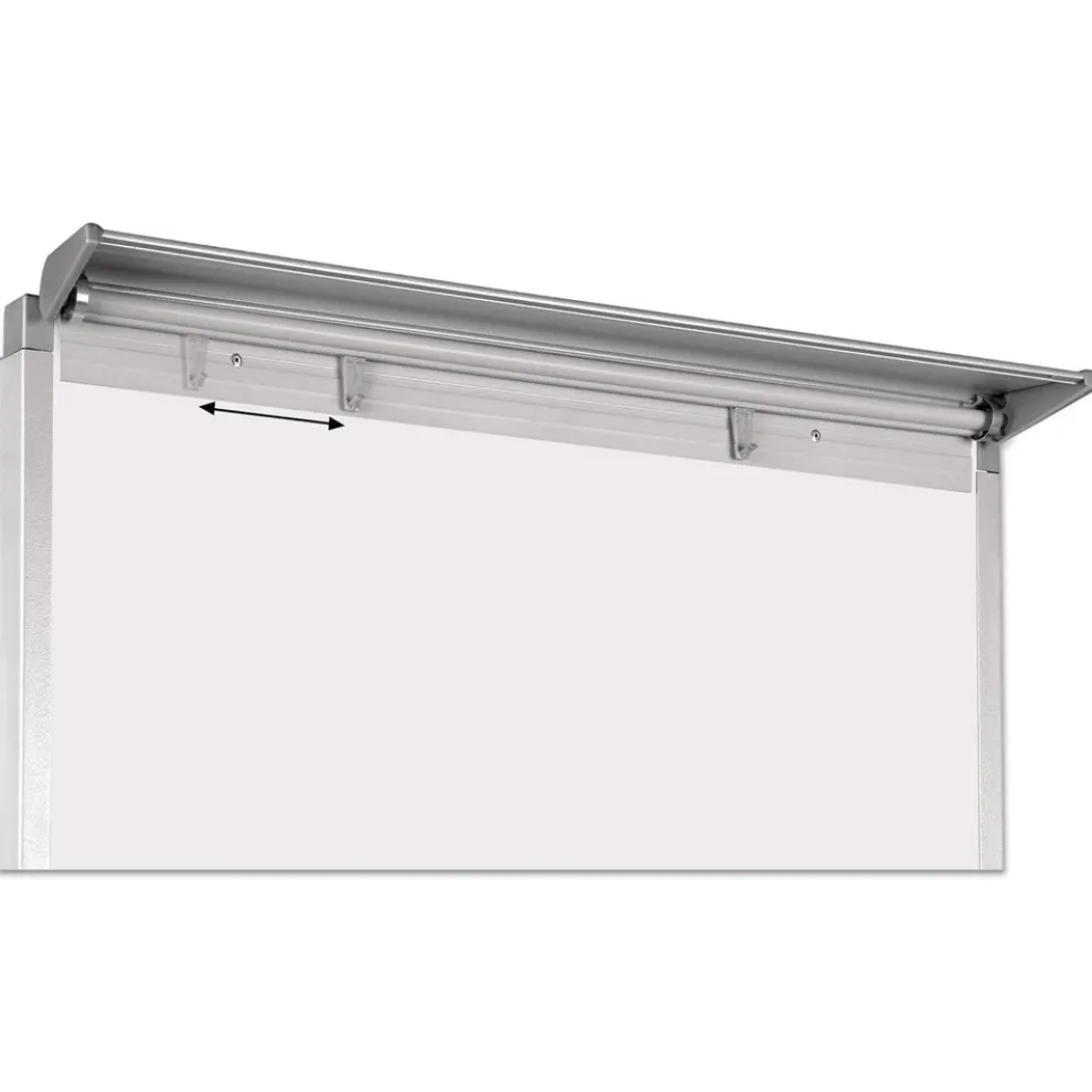 MasterVision 28 in. x 39.5 in. Silver Easy Clean Dry Erase Quad-Pod Presentation Easel - White Surface/Black/Satin Aluminum Frame