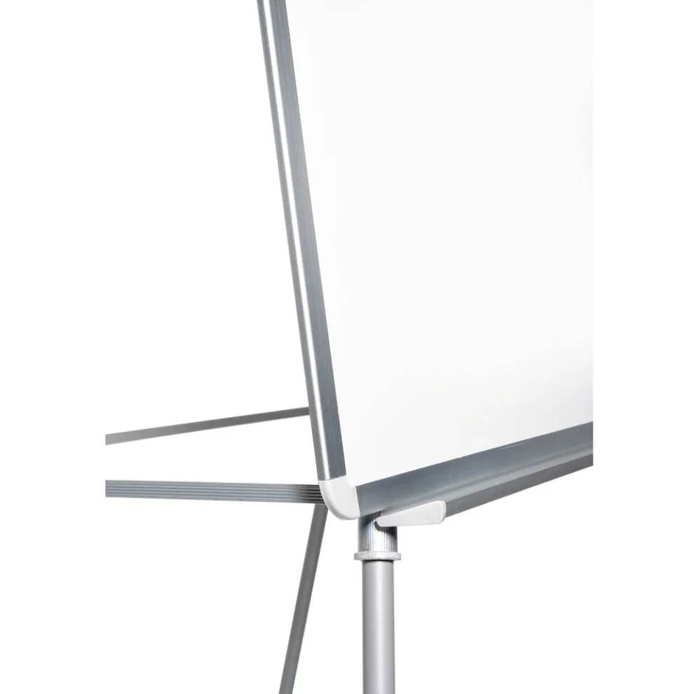 MasterVision 28 in. x 39.5 in. Silver Easy Clean Dry Erase Quad-Pod Presentation Easel - White Surface/Black/Satin Aluminum Frame