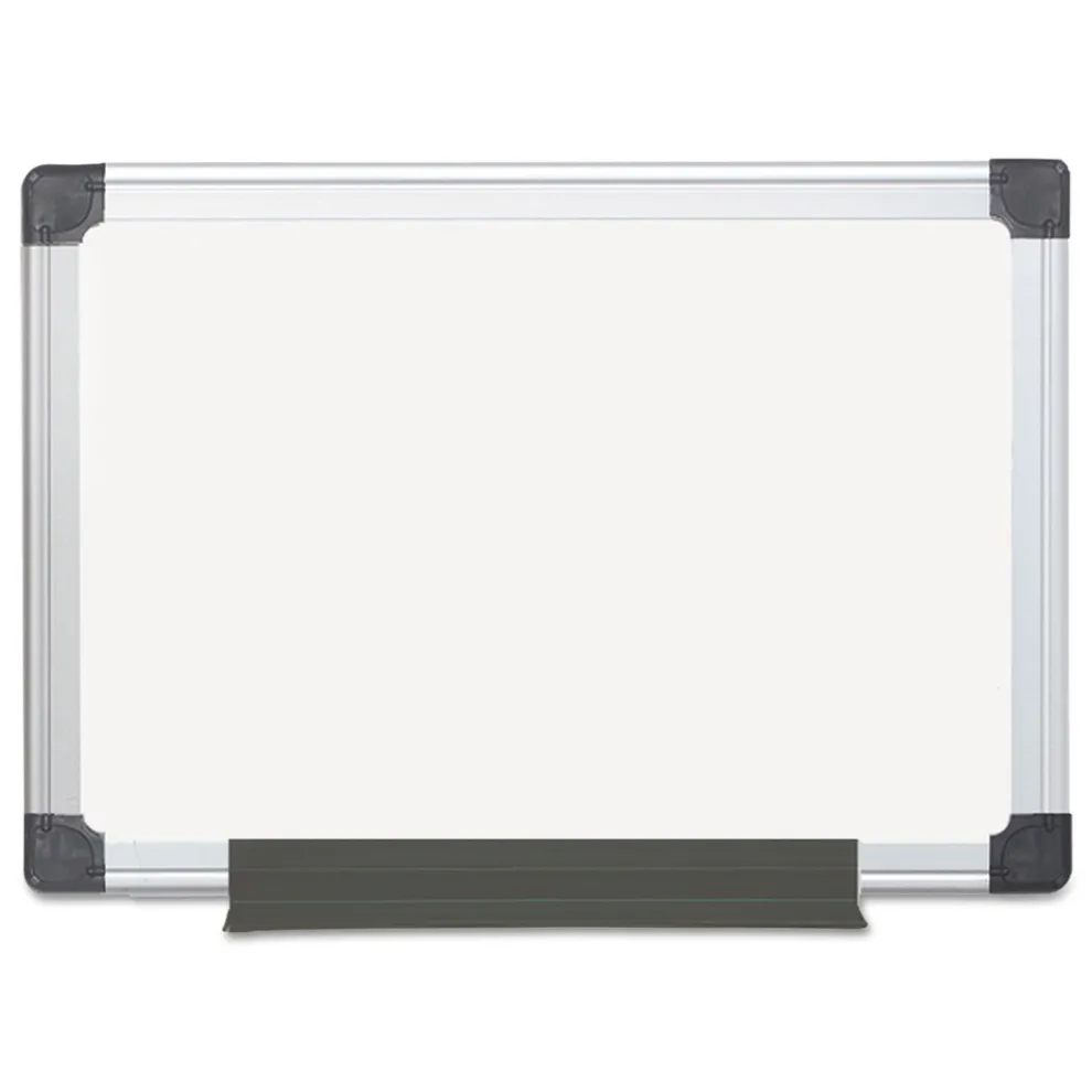 MasterVision 18 in. x 24 in. Aluminum Frame Value Melamine Dry Erase Board - White