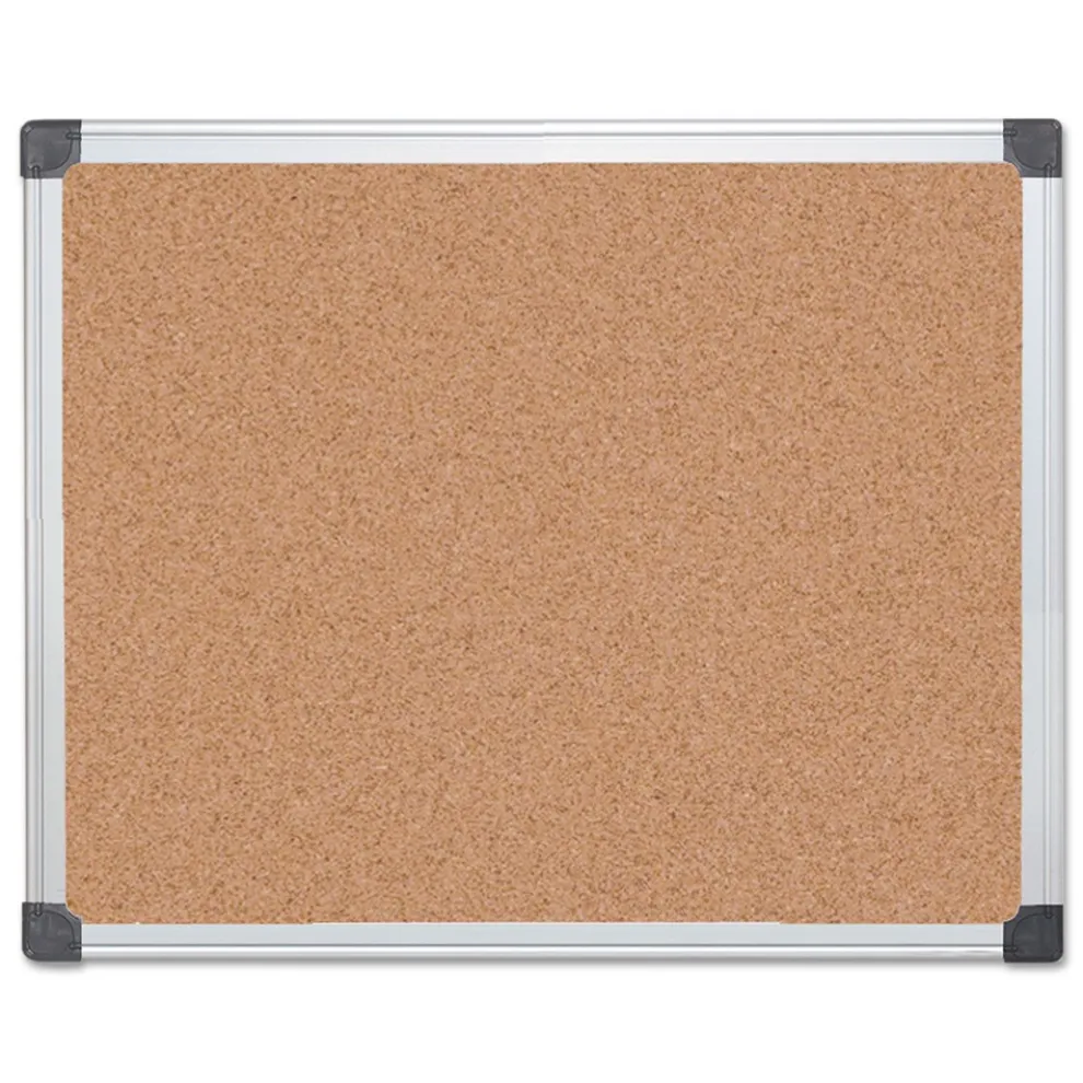 MasterVision 24 in. x 36 in. Value Cork Bulletin Board with Aluminum Frame - Tan/Silver
