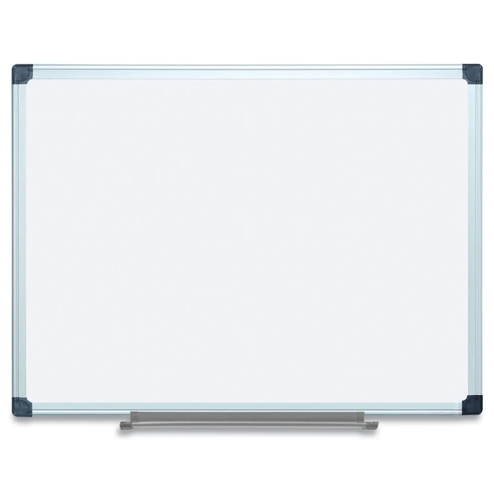 MasterVision 36 in. x 48 in. Porcelain Value Dry Erase Board - White Surface/Satin Aluminum Frame