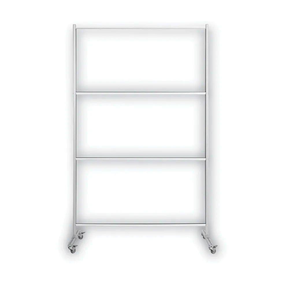 MasterVision 49 in. x 22 in. x 81 in. Protector Series Mobile Glass Panel Divider - Clear/Aluminum