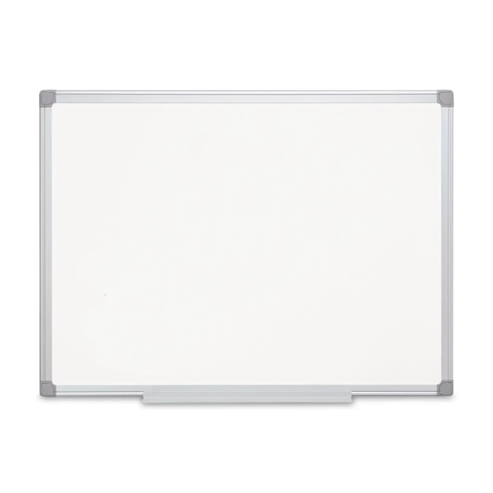 MasterVision Earth Silver 48 in. x 36 in. Easy Clean Magnetic Dry Erase Boards - White Surface/Satin Aluminum Frame