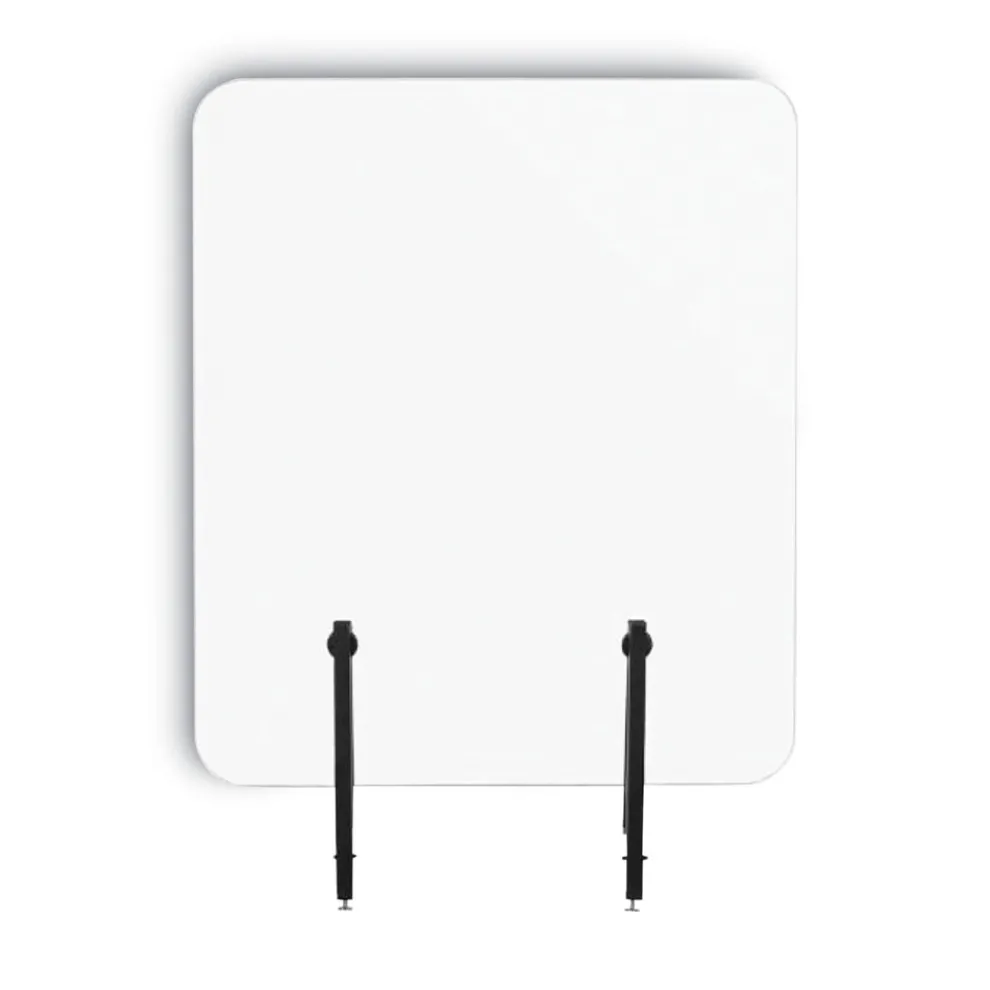 MasterVision GL0801393 Protector Series 47.2 in. x 0.16 in. x 35.4 in. Frameless Glass Desktop Divider - Clear/Aluminum (1/Carton)