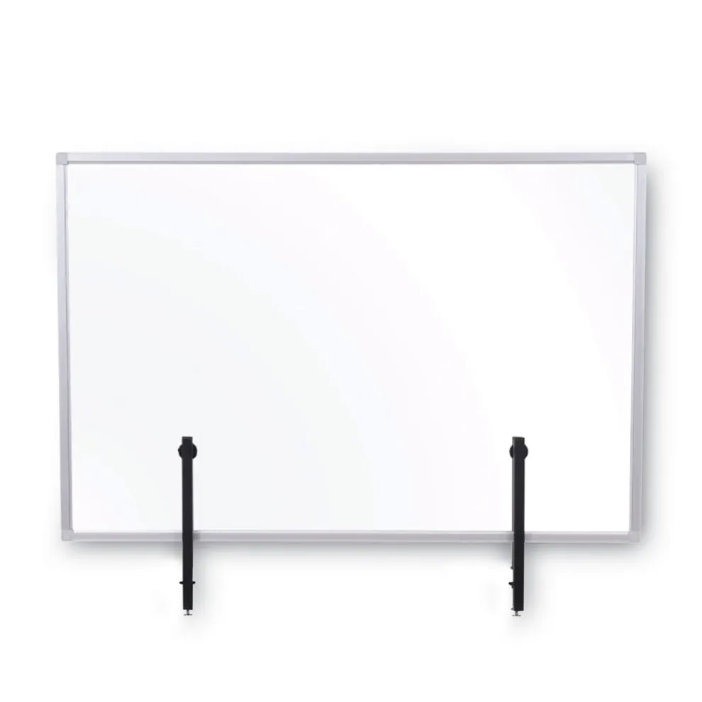 MasterVision Protector Series 35.4 in. x 0.16 in. x 23.6 in. Glass Aluminum Desktop Divider - Clear (1/Carton)