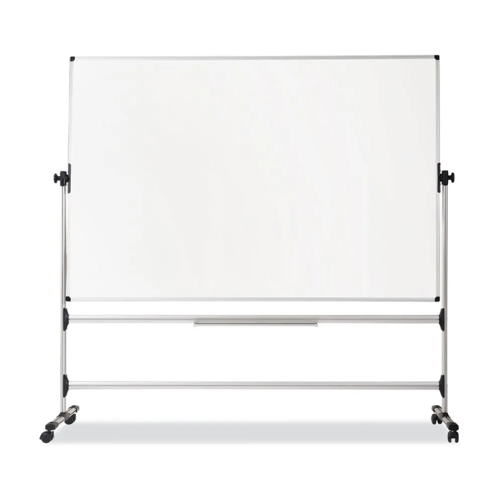 MasterVision Silver Easy Clean 36 in. x 48 in. Steel Frame Mobile Revolver Earth Dry Erase Board - White/Silver