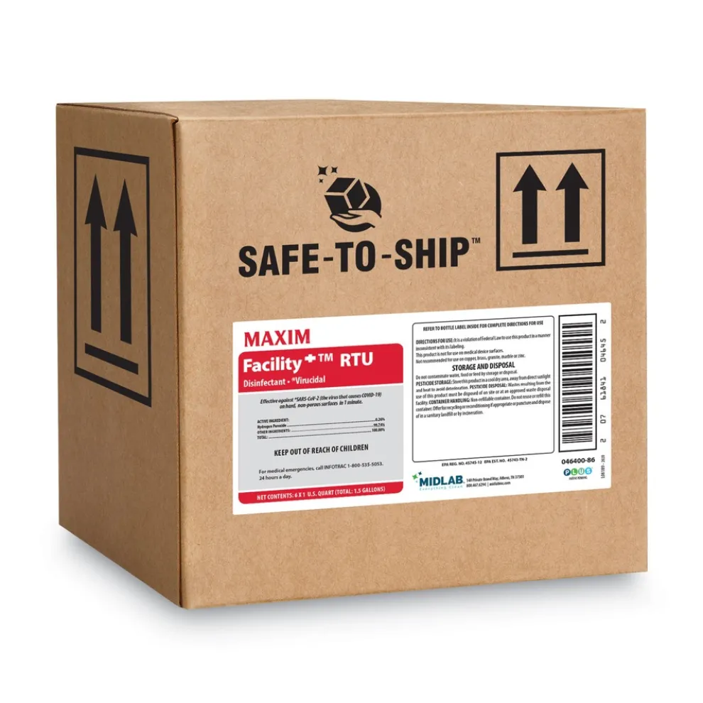 Maxim FacilityPlus RTU 32 oz. Safe-to-Ship Disinfectant - Unscented (6/Carton)