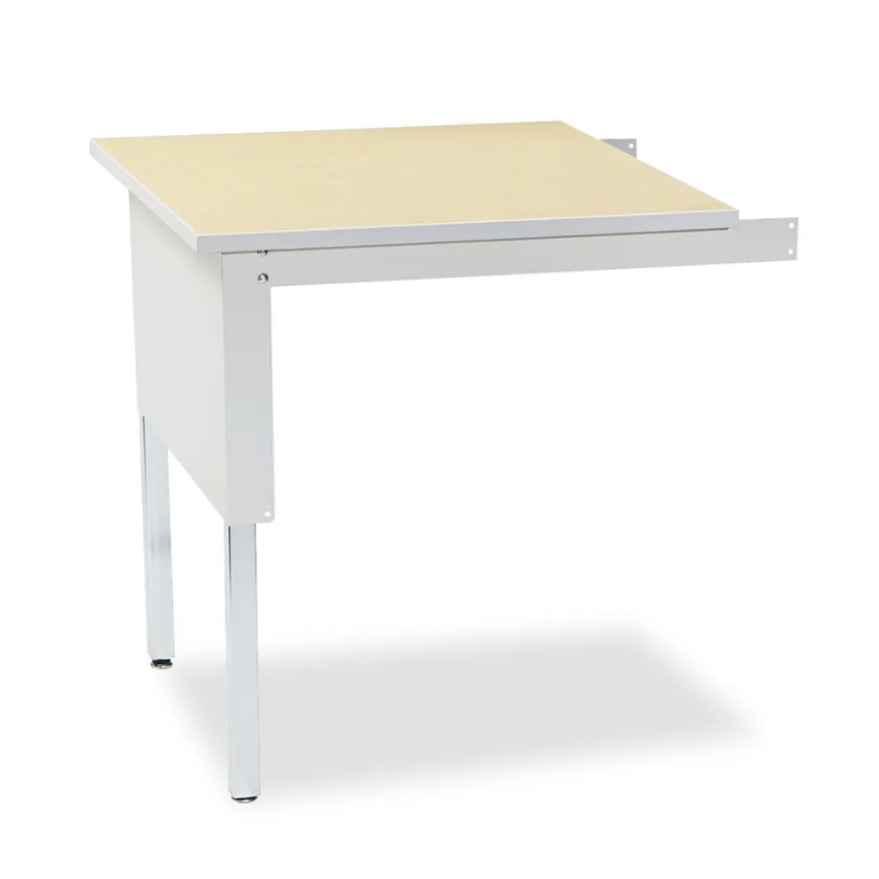 Mayline 30 in. x 30 in. x 29 in. - 36 in. Mailflow-To-Go Square Mailroom System Table - Pebble Gray