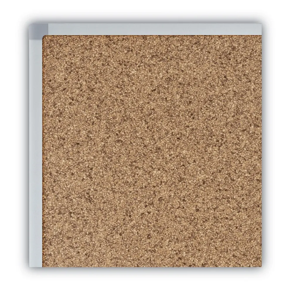 Mead Economy 24 x 18 Cork Board with Aluminum Frame - Tan Surface/Silver Aluminum Frame