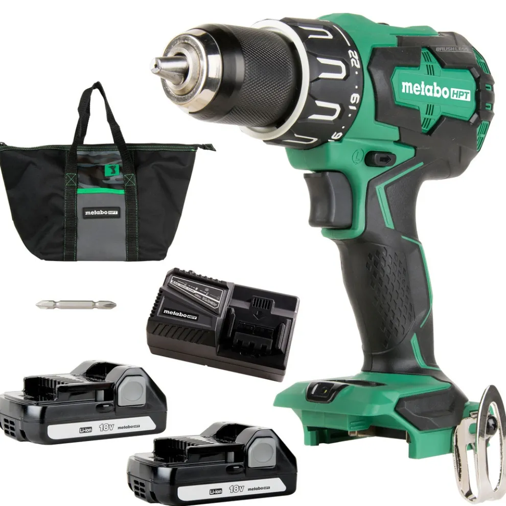 Metabo HPT DS18DBFL2EM MultiVolt 18V Lithium-Ion Cordless Drill/Driver Kit with 2 Batteries (1.5 Ah)