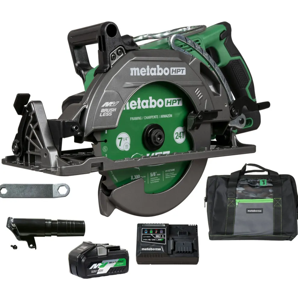 Metabo HPT MultiVolt 36V Brushless Lithium-Ion 7-1/4 in. Cordless Rear Handle Circular Saw Kit (4 Ah)