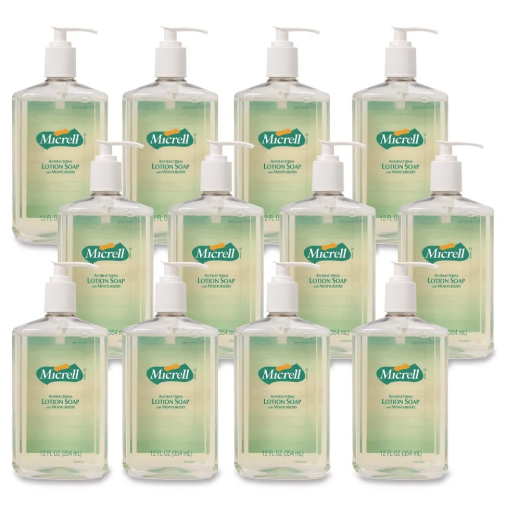 MICRELL 12 oz. Pump Bottle Antibacterial Lotion Soap - Light Scent (12/Carton)
