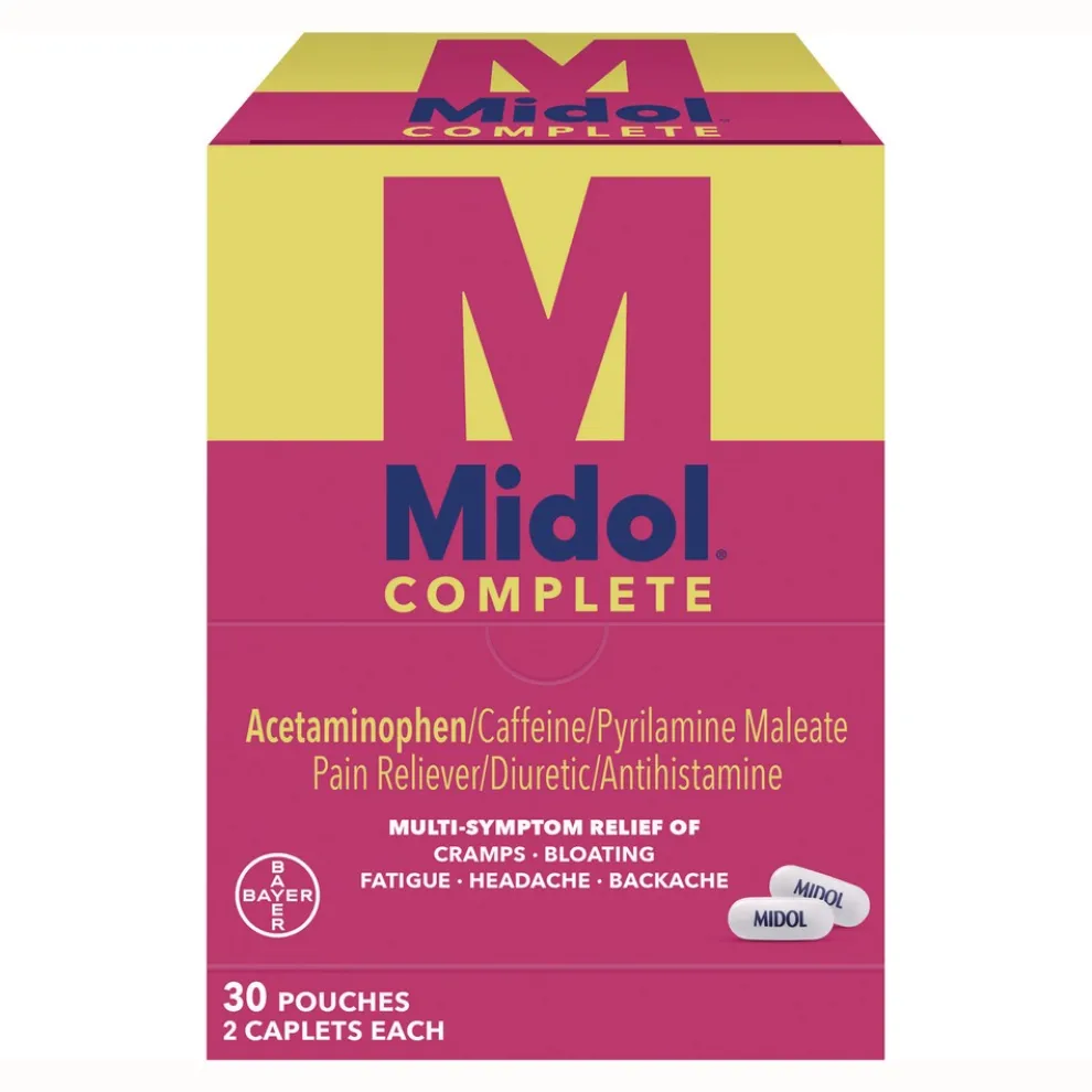 Midol Complete Menstrual Caplets 2/Pack 30 Packs/Box