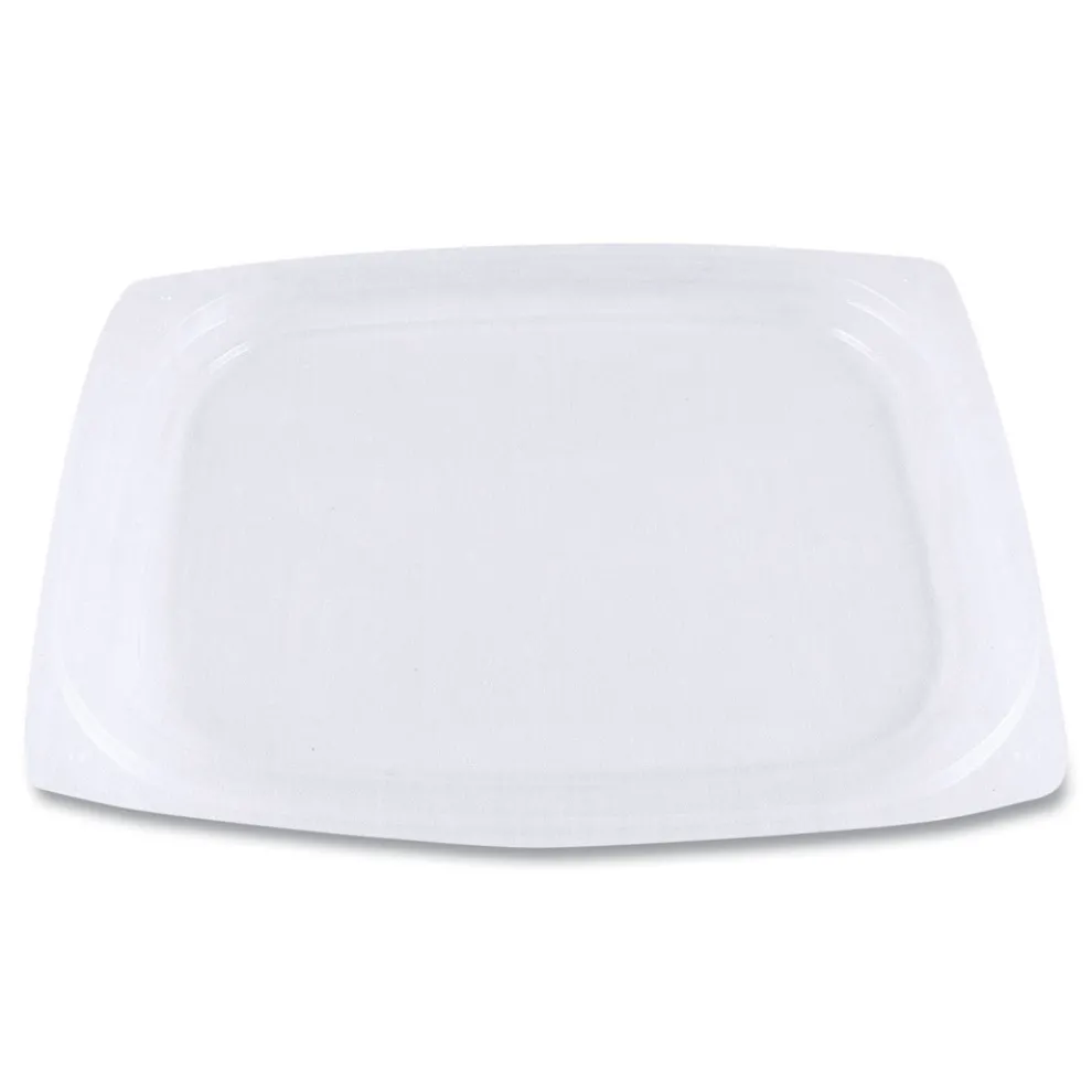 World Centric 4.8 in. x 5.9 in. x 0.3 in. PLA Rectangular Plastic Deli Container Lids - Clear (900/Carton)