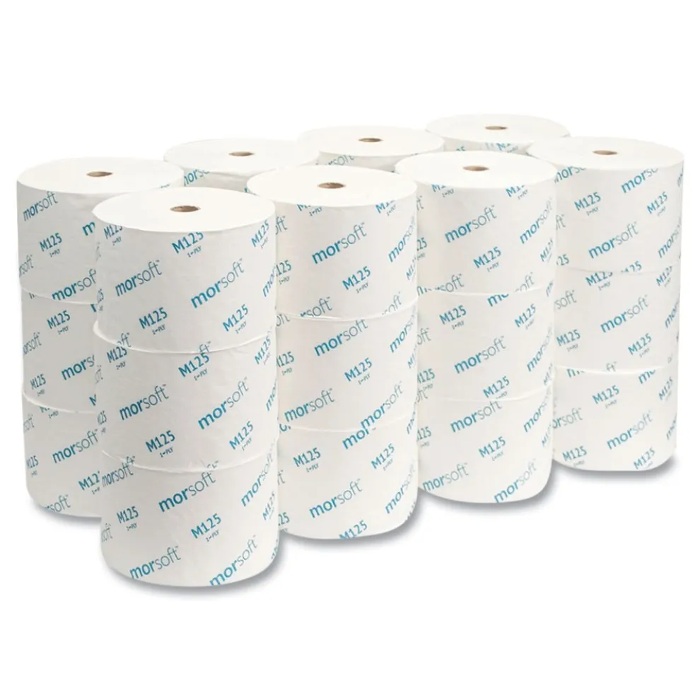 Morcon Paper 1-Ply Small Core Septic-Safe Bath Tissue - White (2500 Sheets/Roll, 24 Rolls/Carton)
