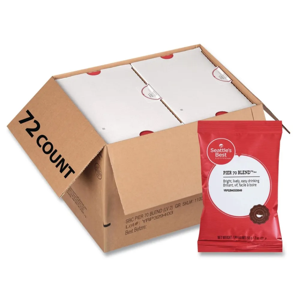 Seattle's Best 12420869 2.1 oz. Packet Premeasured Coffee Packs - Pier 70 Blend (72/Carton)