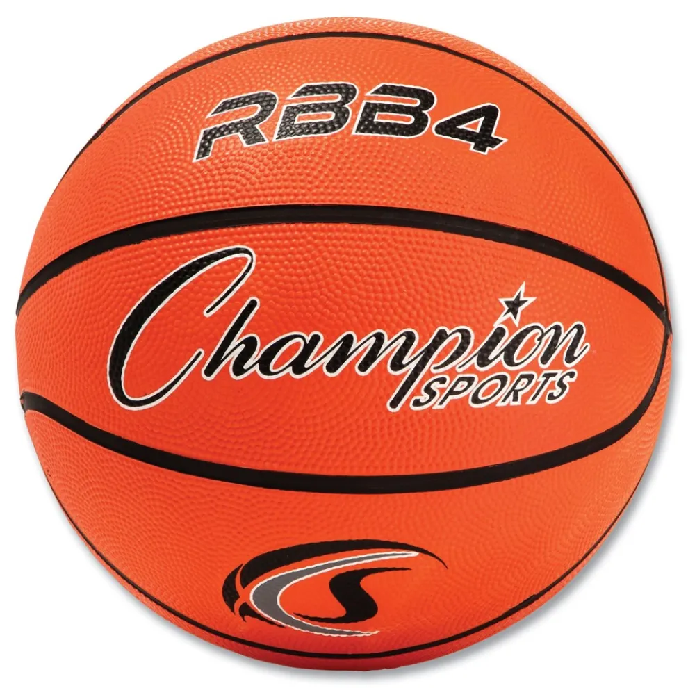 Champion Sports No. 6 Intermediate Size Rubber Sports Ball For Basketball - Orange