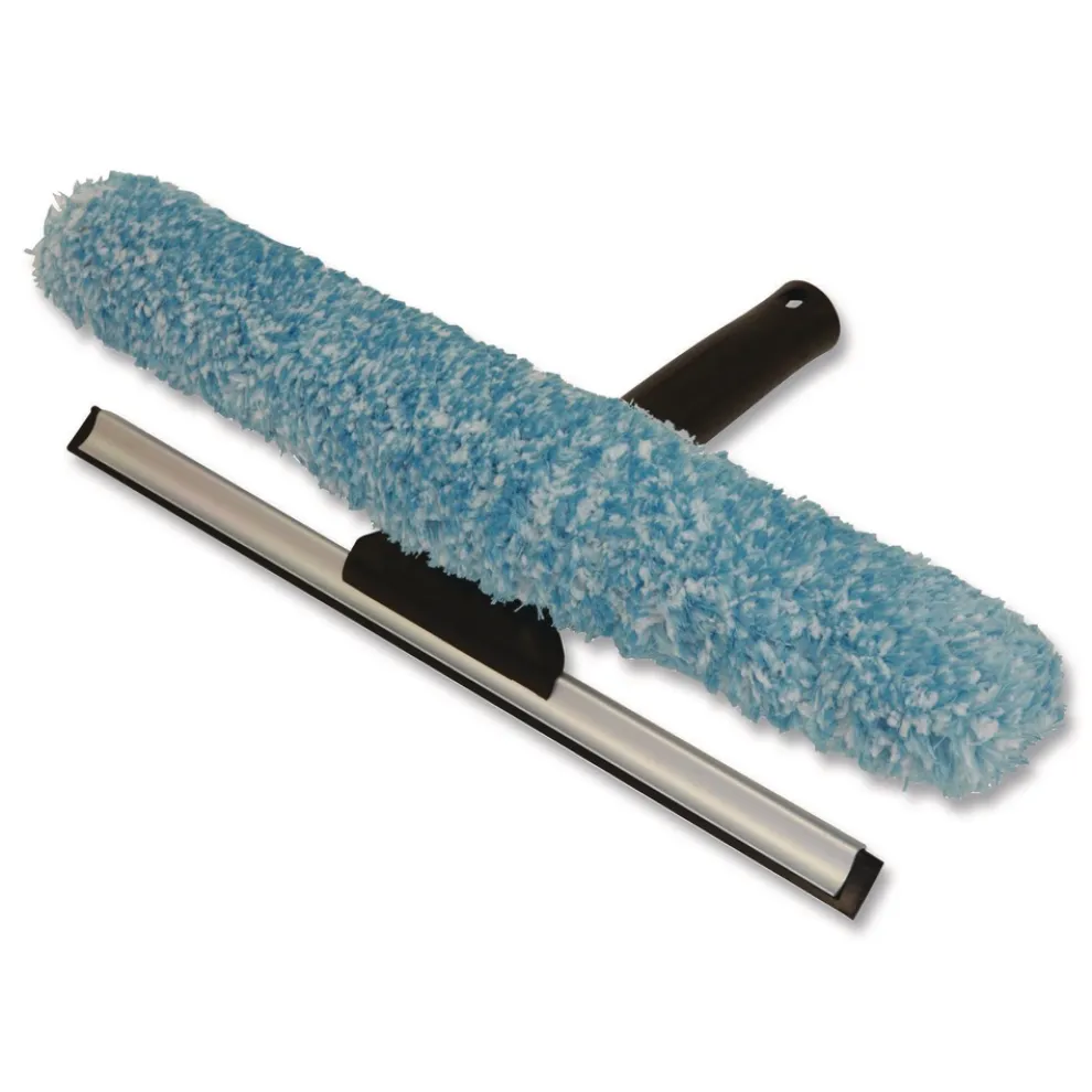 Nexstep Commercial Products MaxiPlus Combo Window Washer and Squeegee, 12-in Wide Blade, 8.5-in Handle